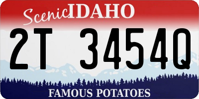 ID license plate 2T3454Q