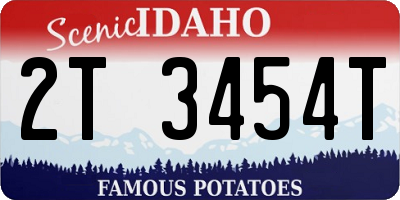ID license plate 2T3454T
