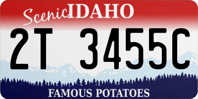 ID license plate 2T3455C