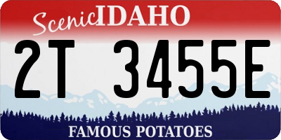 ID license plate 2T3455E