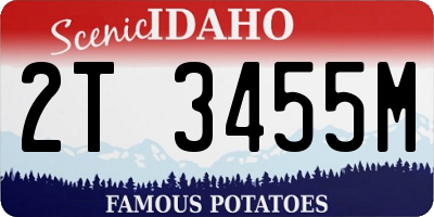 ID license plate 2T3455M