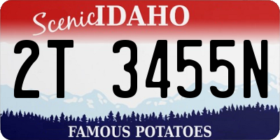 ID license plate 2T3455N