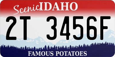 ID license plate 2T3456F