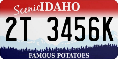 ID license plate 2T3456K