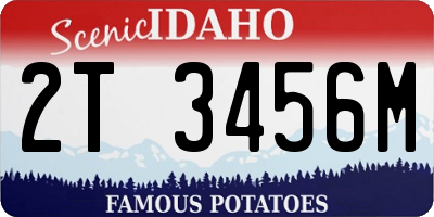 ID license plate 2T3456M