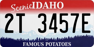 ID license plate 2T3457E