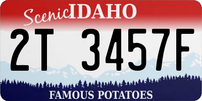 ID license plate 2T3457F