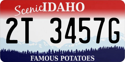 ID license plate 2T3457G