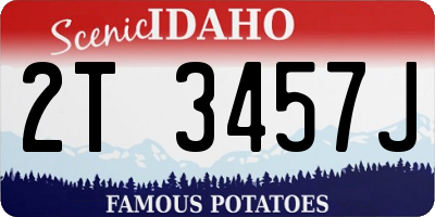ID license plate 2T3457J