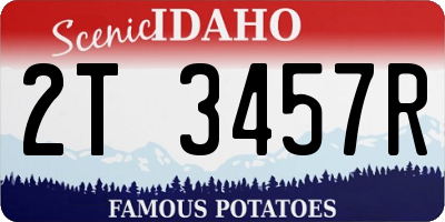 ID license plate 2T3457R