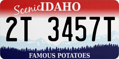 ID license plate 2T3457T