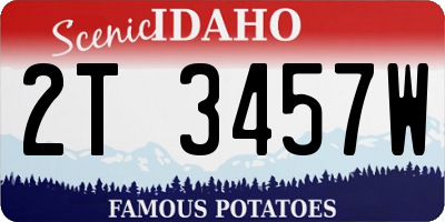 ID license plate 2T3457W