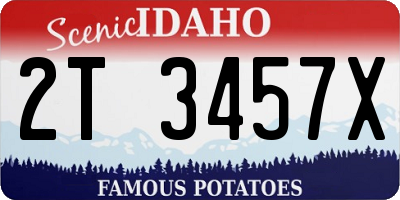 ID license plate 2T3457X