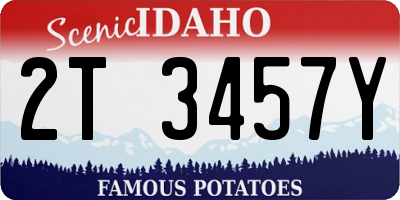 ID license plate 2T3457Y