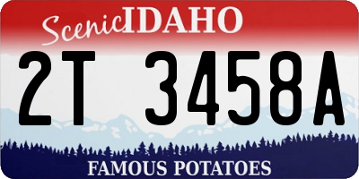 ID license plate 2T3458A