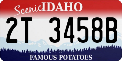 ID license plate 2T3458B