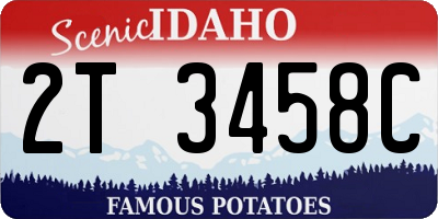 ID license plate 2T3458C