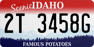 ID license plate 2T3458G