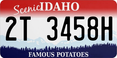 ID license plate 2T3458H