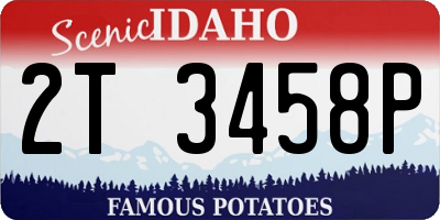 ID license plate 2T3458P