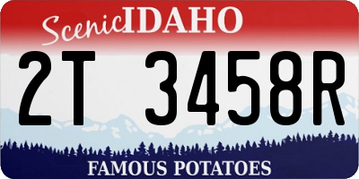 ID license plate 2T3458R