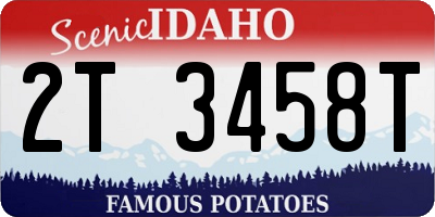 ID license plate 2T3458T