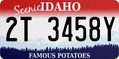 ID license plate 2T3458Y