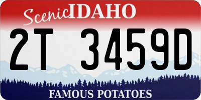 ID license plate 2T3459D