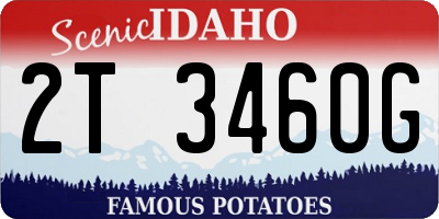 ID license plate 2T3460G