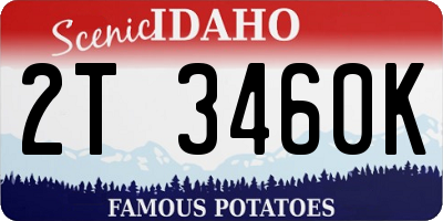 ID license plate 2T3460K