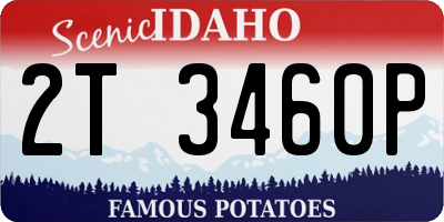 ID license plate 2T3460P
