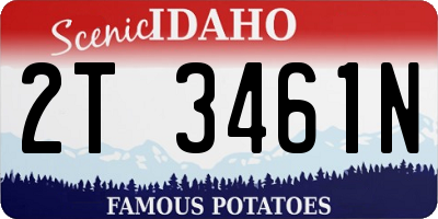 ID license plate 2T3461N