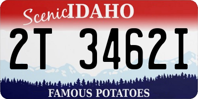 ID license plate 2T3462I