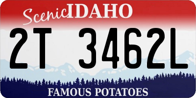 ID license plate 2T3462L