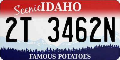ID license plate 2T3462N