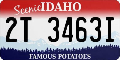 ID license plate 2T3463I