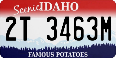 ID license plate 2T3463M