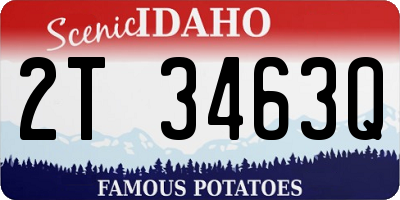 ID license plate 2T3463Q