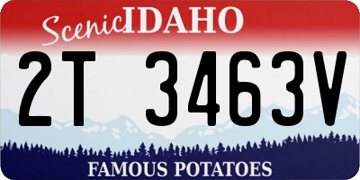 ID license plate 2T3463V