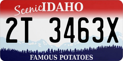 ID license plate 2T3463X