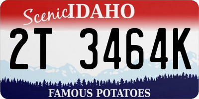 ID license plate 2T3464K