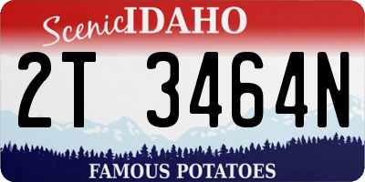 ID license plate 2T3464N