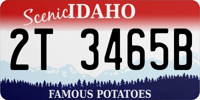 ID license plate 2T3465B