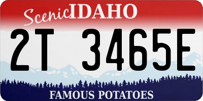 ID license plate 2T3465E