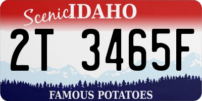 ID license plate 2T3465F