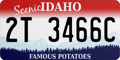 ID license plate 2T3466C