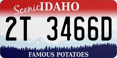 ID license plate 2T3466D