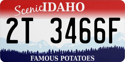 ID license plate 2T3466F