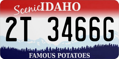 ID license plate 2T3466G