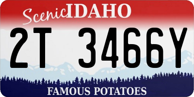 ID license plate 2T3466Y